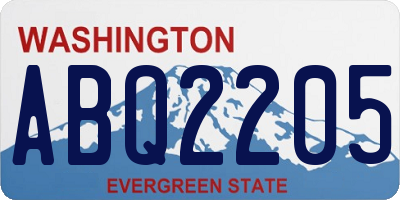 WA license plate ABQ2205