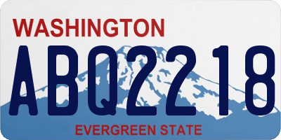 WA license plate ABQ2218