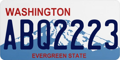 WA license plate ABQ2223