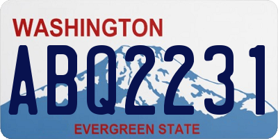 WA license plate ABQ2231