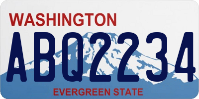 WA license plate ABQ2234
