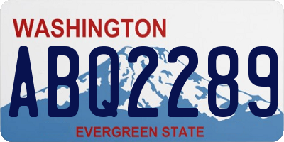 WA license plate ABQ2289