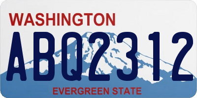 WA license plate ABQ2312
