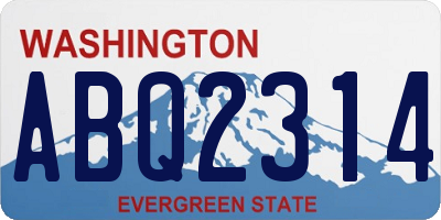 WA license plate ABQ2314