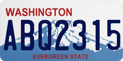 WA license plate ABQ2315