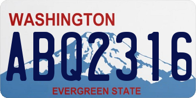 WA license plate ABQ2316