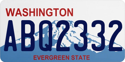 WA license plate ABQ2332