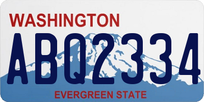 WA license plate ABQ2334