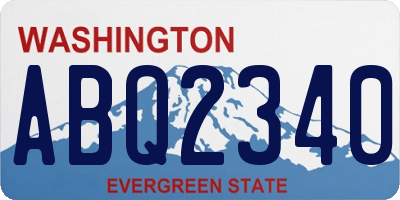 WA license plate ABQ2340