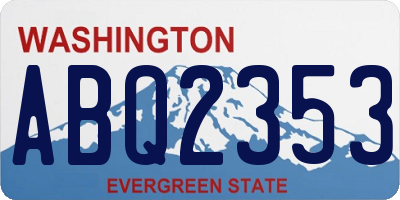 WA license plate ABQ2353
