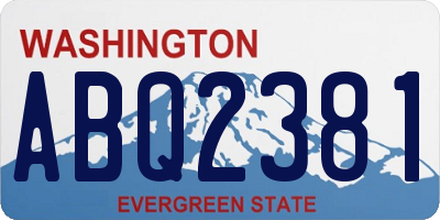 WA license plate ABQ2381