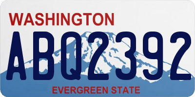 WA license plate ABQ2392