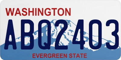 WA license plate ABQ2403