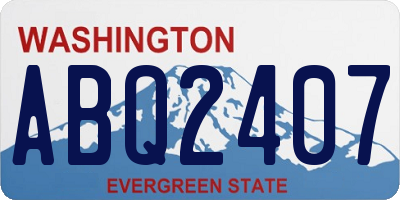 WA license plate ABQ2407