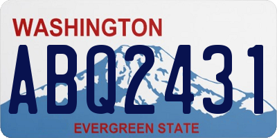 WA license plate ABQ2431