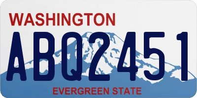 WA license plate ABQ2451