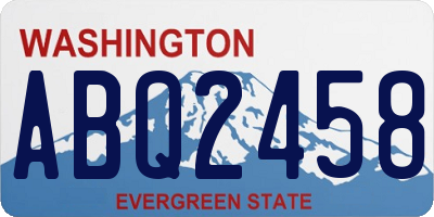WA license plate ABQ2458