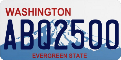 WA license plate ABQ2500