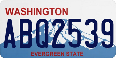 WA license plate ABQ2539