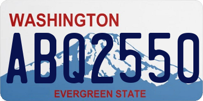 WA license plate ABQ2550
