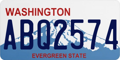 WA license plate ABQ2574