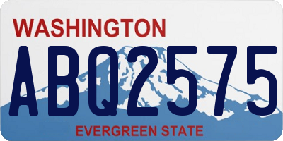 WA license plate ABQ2575