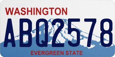 WA license plate ABQ2578