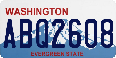 WA license plate ABQ2608