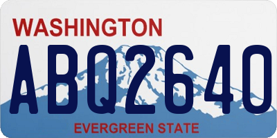 WA license plate ABQ2640
