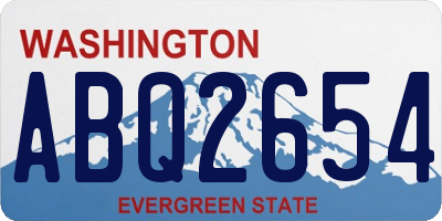 WA license plate ABQ2654