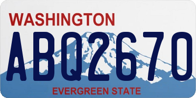 WA license plate ABQ2670