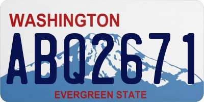 WA license plate ABQ2671