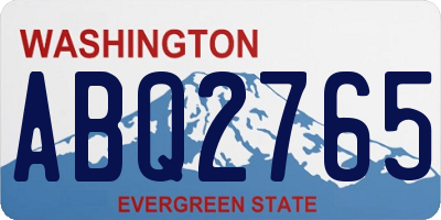 WA license plate ABQ2765