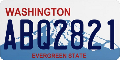 WA license plate ABQ2821