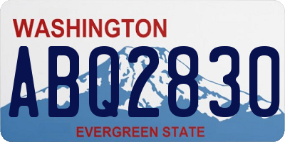WA license plate ABQ2830