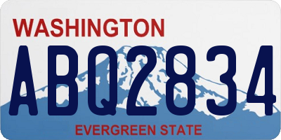 WA license plate ABQ2834