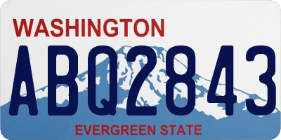 WA license plate ABQ2843