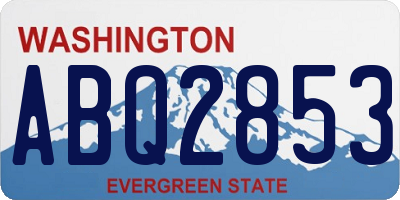WA license plate ABQ2853
