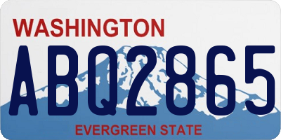 WA license plate ABQ2865