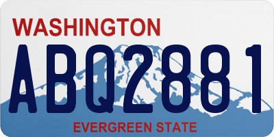 WA license plate ABQ2881
