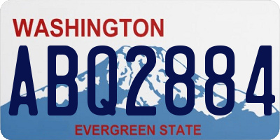WA license plate ABQ2884