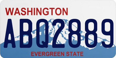 WA license plate ABQ2889