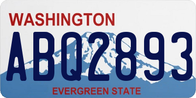 WA license plate ABQ2893