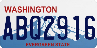 WA license plate ABQ2916