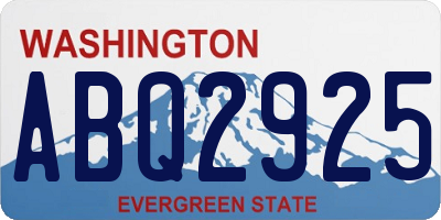 WA license plate ABQ2925