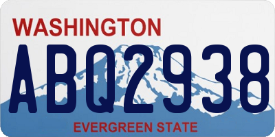 WA license plate ABQ2938