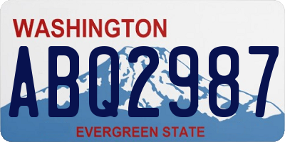 WA license plate ABQ2987
