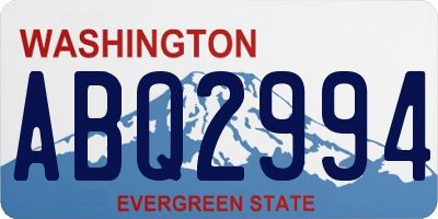 WA license plate ABQ2994