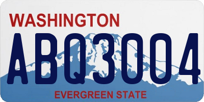 WA license plate ABQ3004