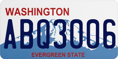 WA license plate ABQ3006